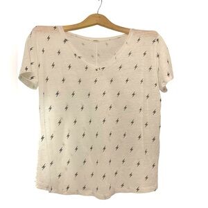 Monrow Bolt Linen V-neck Tee